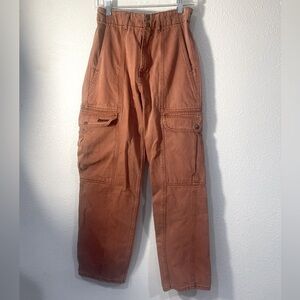 BDG High Rise Cargo Jeans in Rust